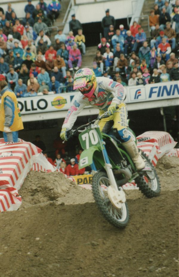 Helsinki Olympiastadion supercross 1991 Michael Craig USA oli Hesan illan nopein
